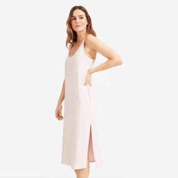 Everlane Go Weave light / Baby Pink Slip Dress Midi length with Side Slit. - Picture 2 of 8